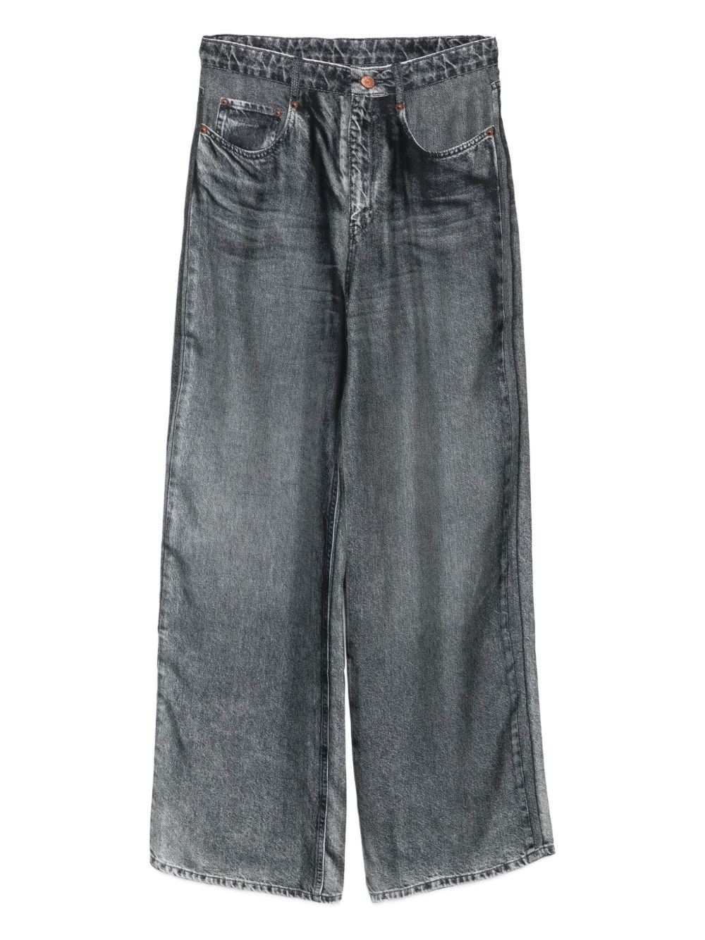 Pierre-louis Mascia Pierre Louis Mascia Denim Print Silk Trousers In Blue