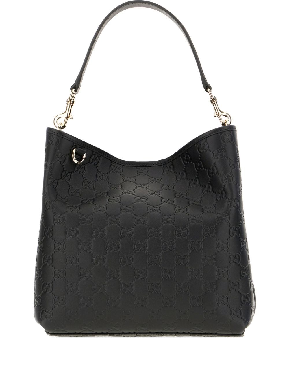 Gucci Leather Bag With Adjustable Handle And Strap In Black