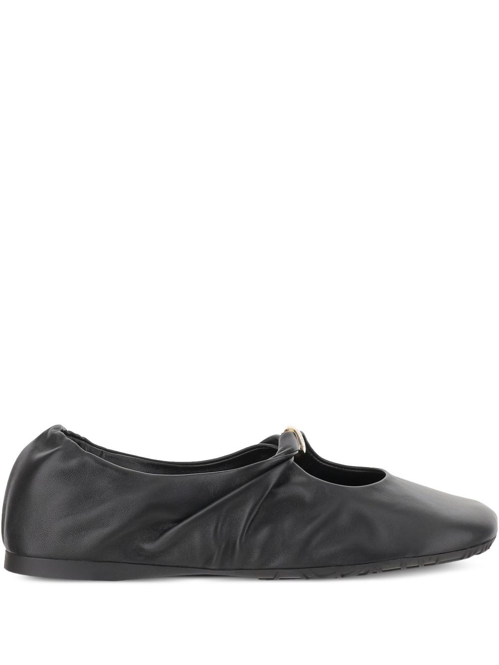 Loewe Pebble Soft Leather Ballets In Black