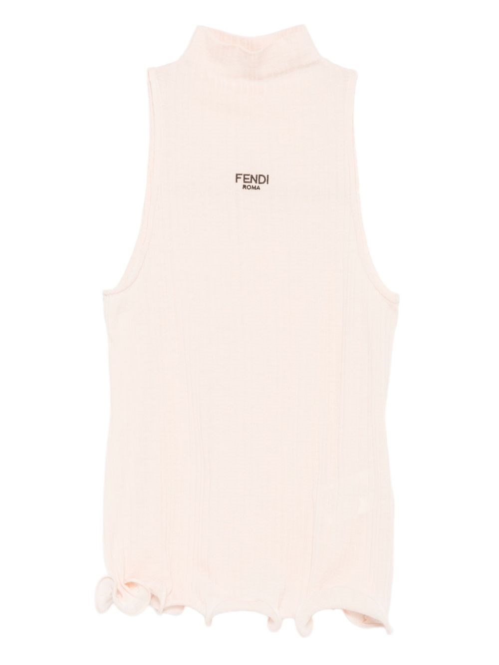Fendi Wool Turtle-neck Top In White