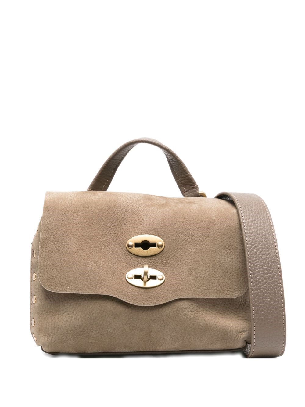 Zanellato Postina Jones Baby Suede Leather Handbag In Gray