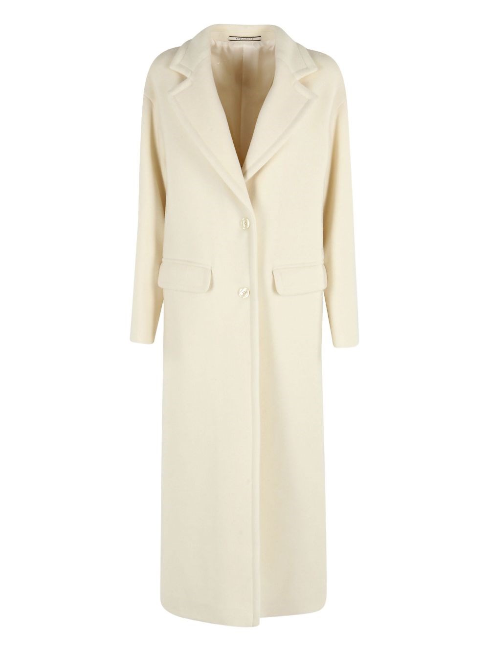 Tagliatore Longline Coat Notched Lapels In White
