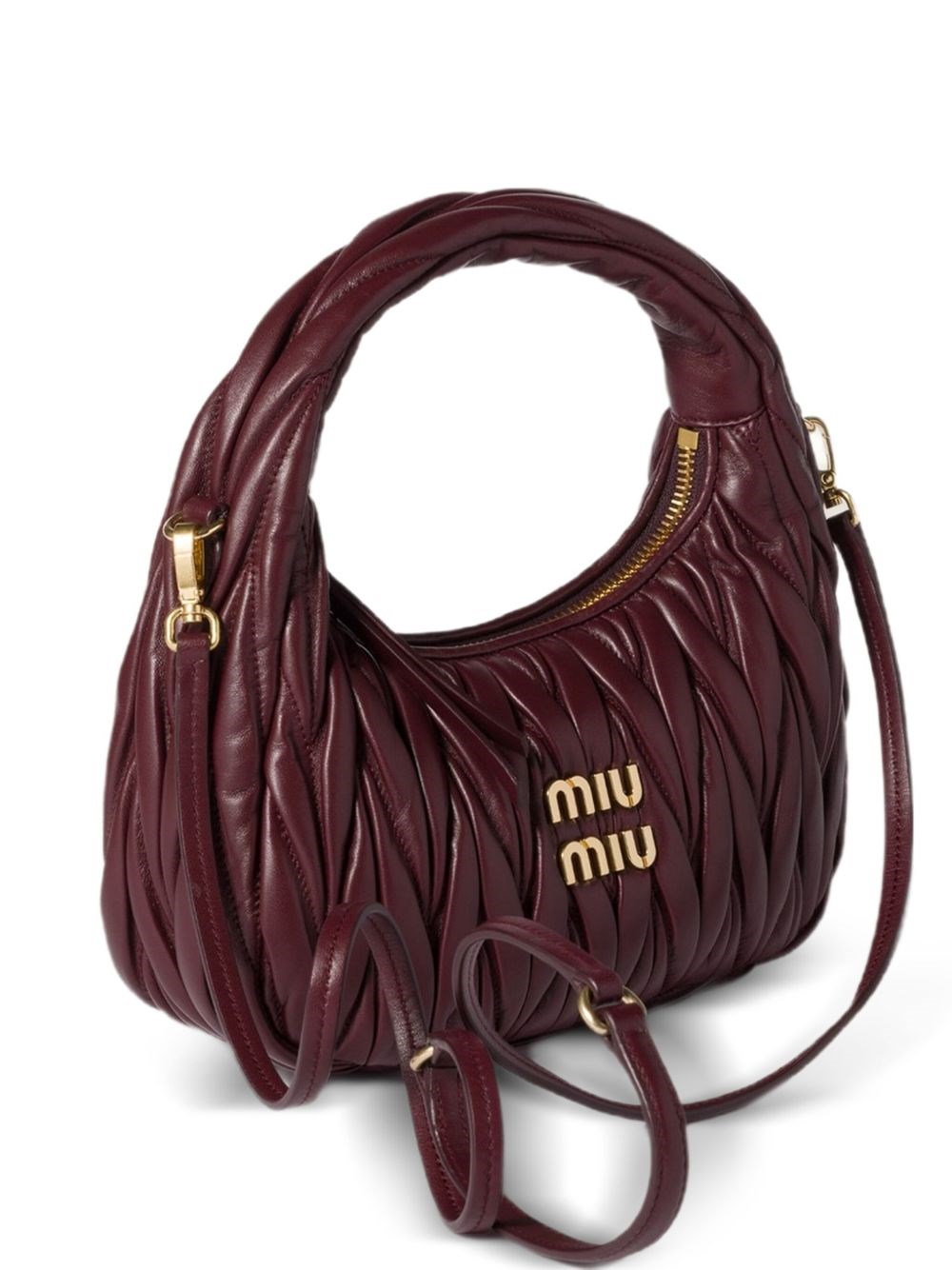 Wander Small Leather Hobo Bag - Miu Miu - Modalova