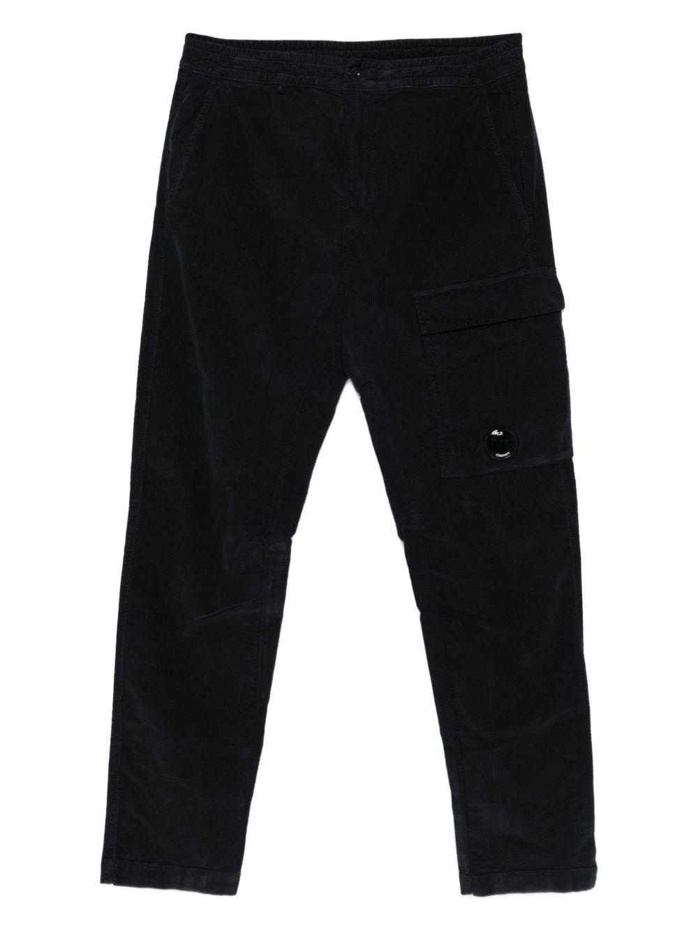 C.p. Company Black Linen And Cotton Blend Utility Trousers In Blue