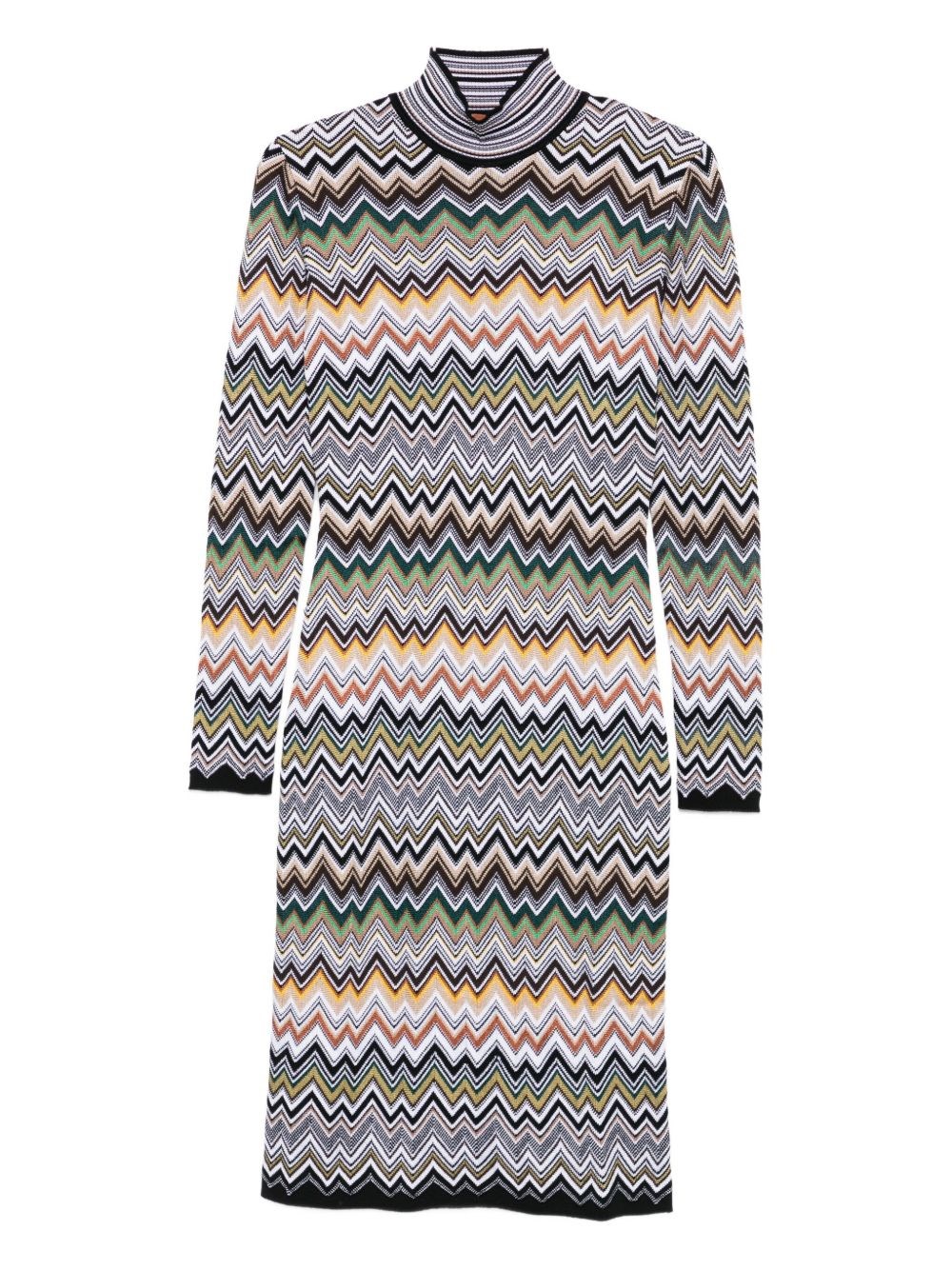 Missoni Wool Blend Midi Dress In Multi