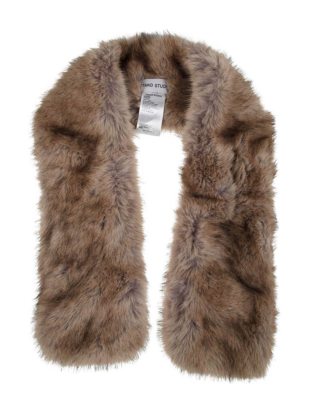 Stand Studio Lone Faux Fur Scarf In Brown