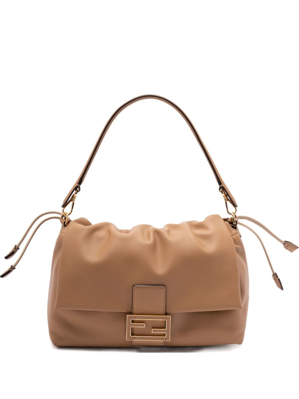 Fendi Women Mamma Baguette Large Leather Shoulder Bag In Brown