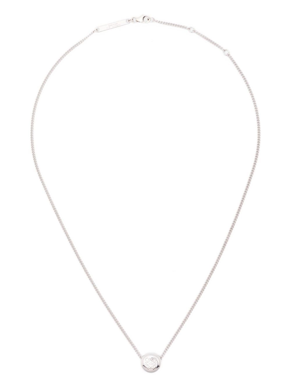 Loewe Anagram Pebble Silver Necklace