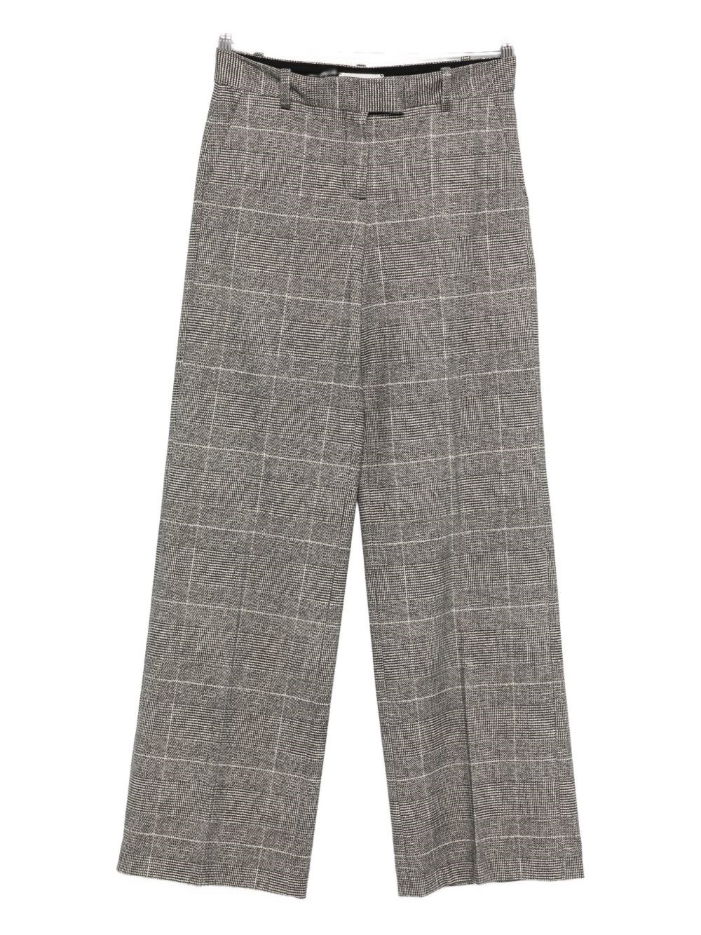 Circolo 1901 Check Pattern Wide Leg Cotton Trousers In Black