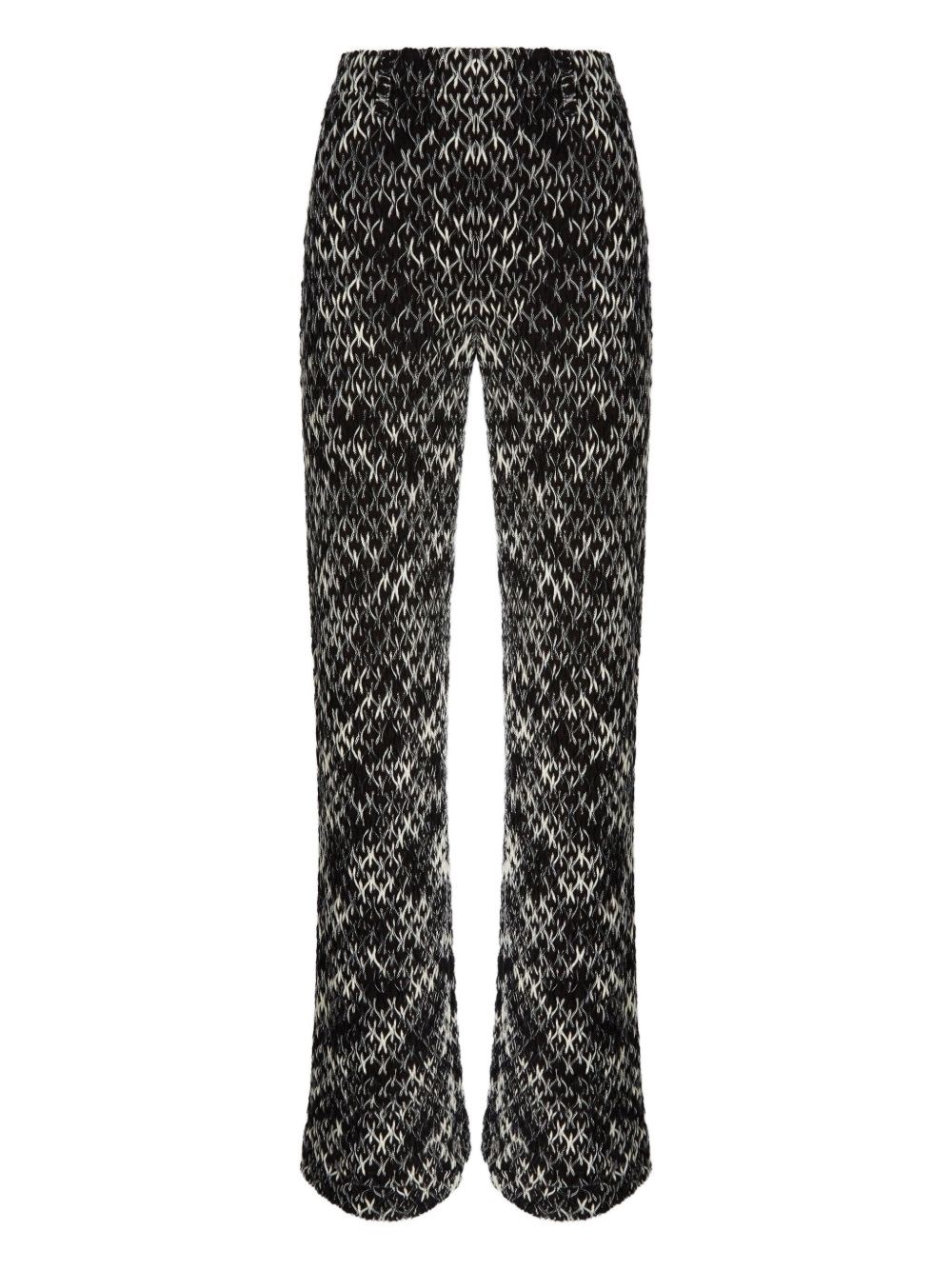 Missoni Crochet-knit Space-dyed Wool-blend Wide-leg Pants In Black