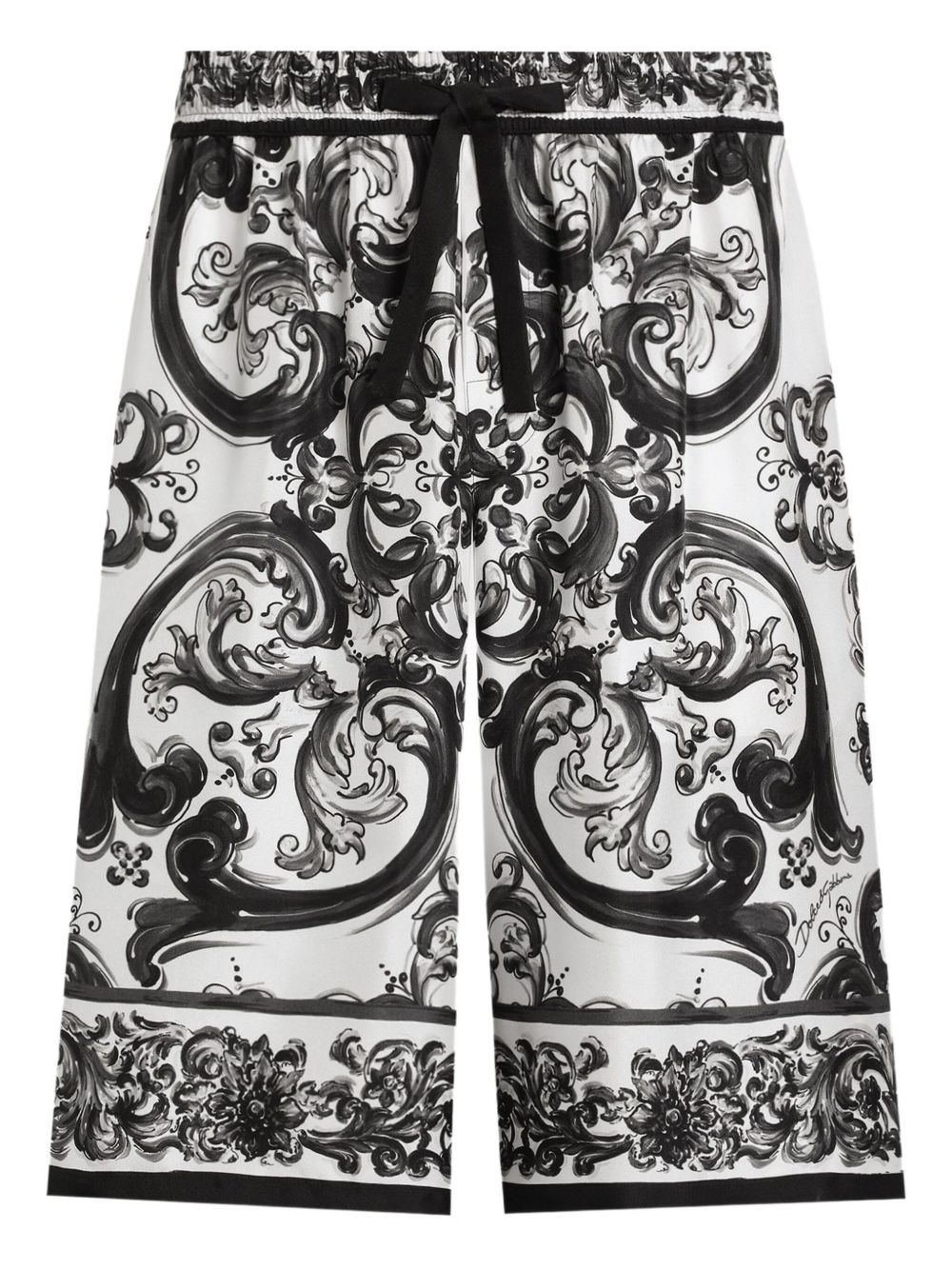 Maiolica Print Silk Shorts - Dolce & Gabbana - Modalova