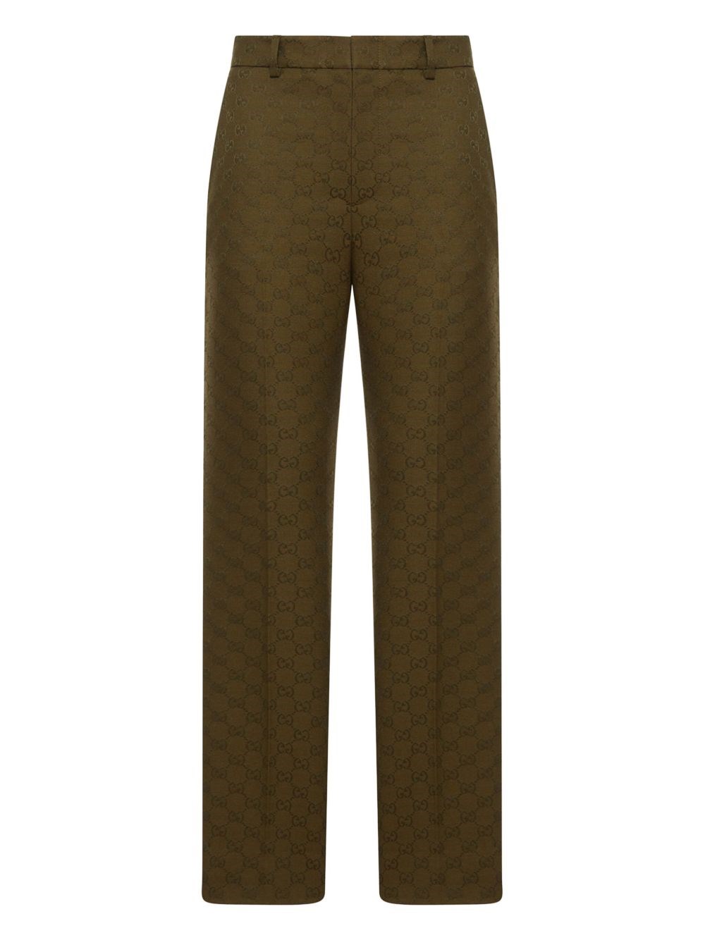Gucci Gg Canvas Trousers In Green