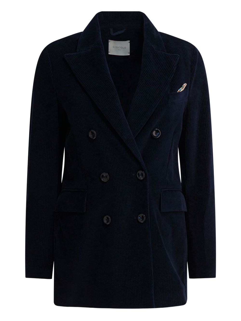 Circolo 1901 Double-breasted Jacket Featuring Chest Pocket In Blue
