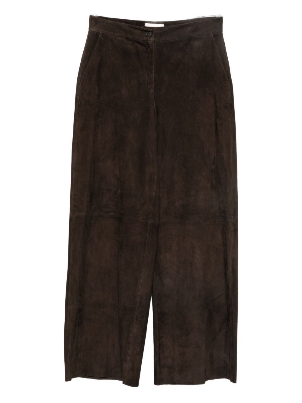 Via Masini 80 Leather Wide-Leg Trousers