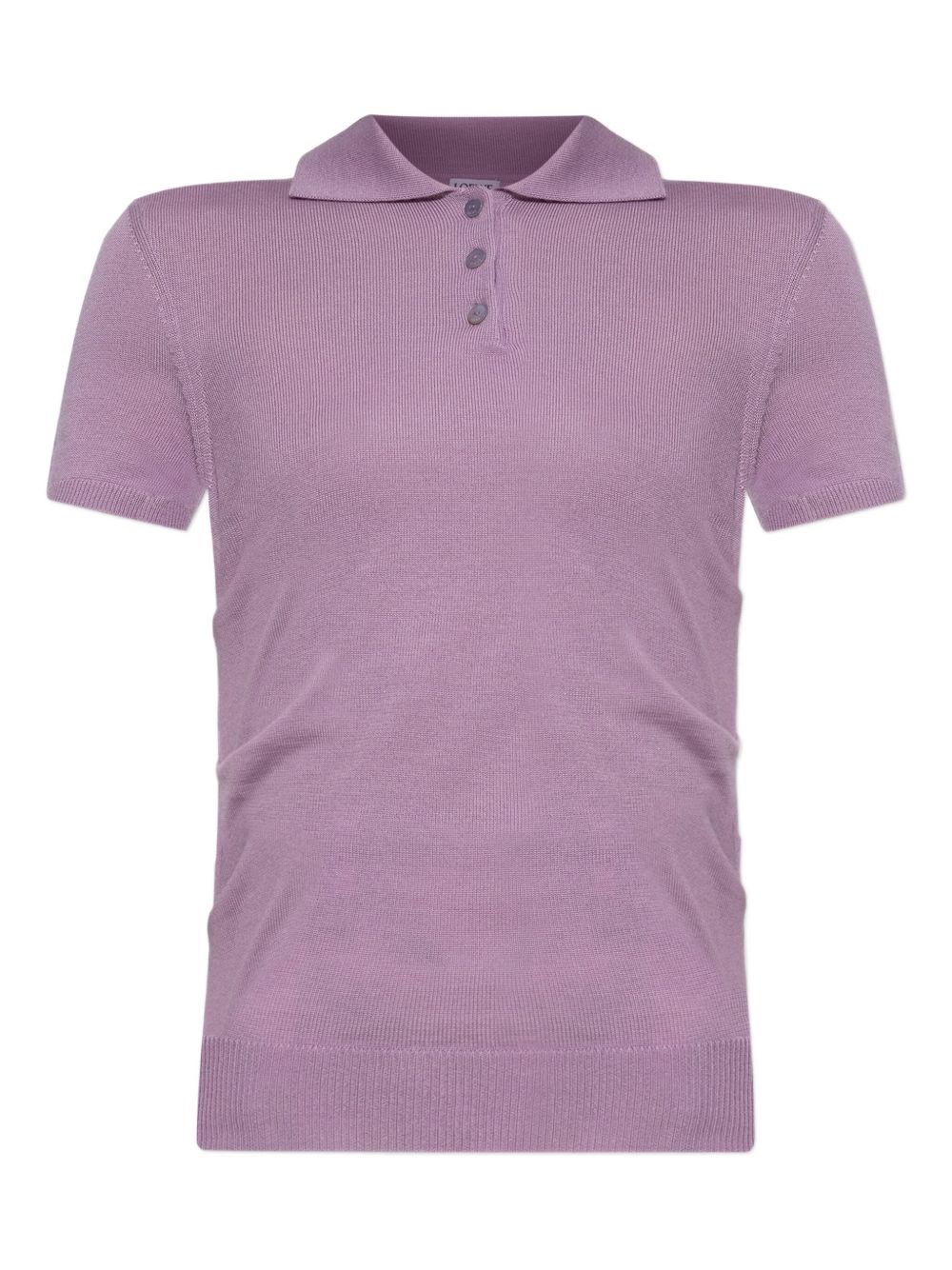 Loewe Anagram Cashmere And Silk Polo Shirt In Purple