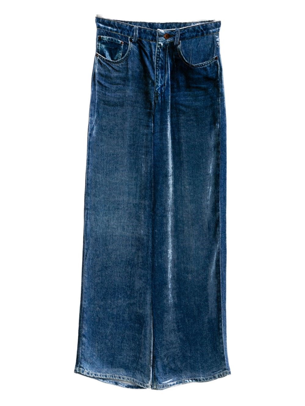 Pierre-louis Mascia Denim Print Trousers In Blue