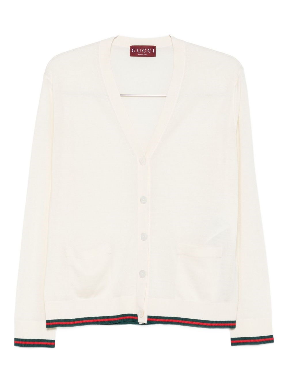 Gucci Cashmere And Silk Vlend Cardigan In White