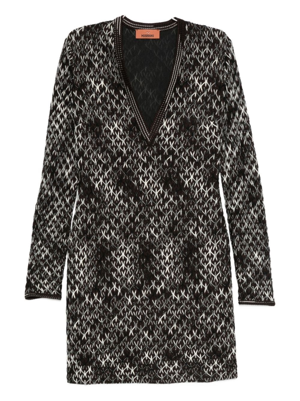Missoni Geometric-pattern V-neck Dress In Black
