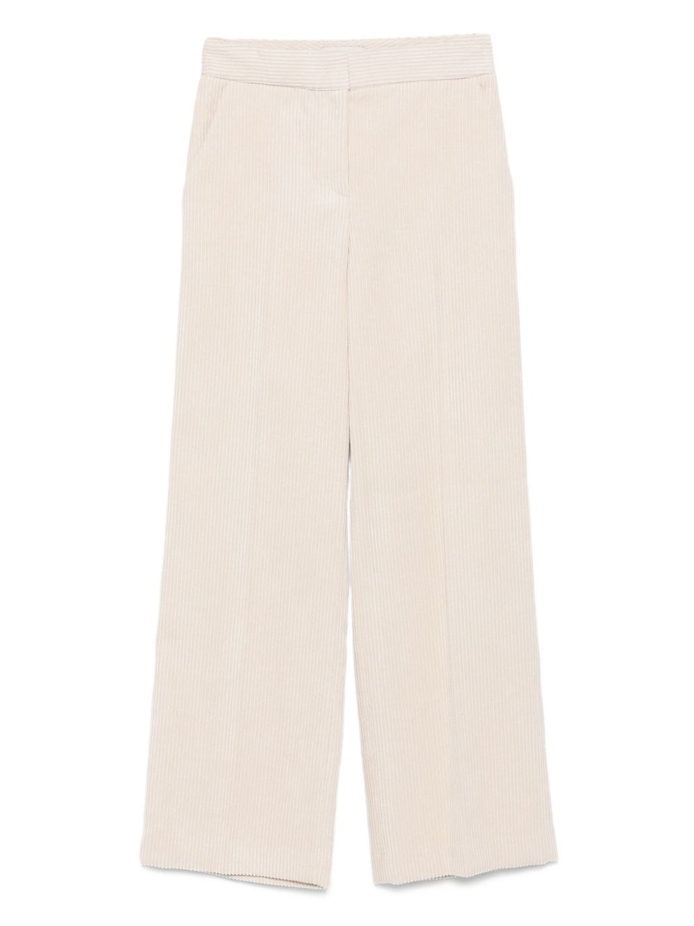 Via Masini 80 Beige Velvet Trousers In Sand