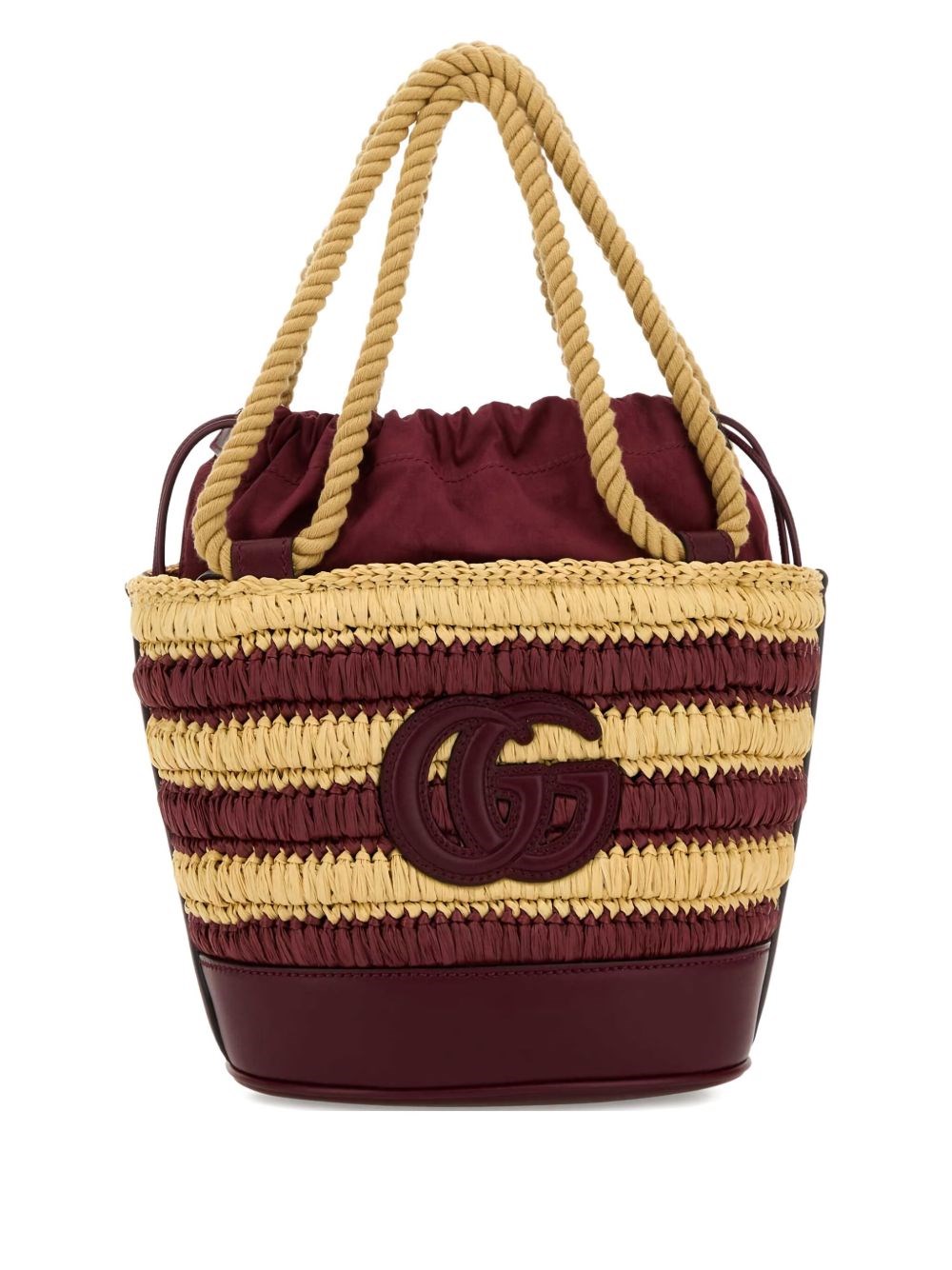 Gucci Summer Rafia Bucket Bag In Sand