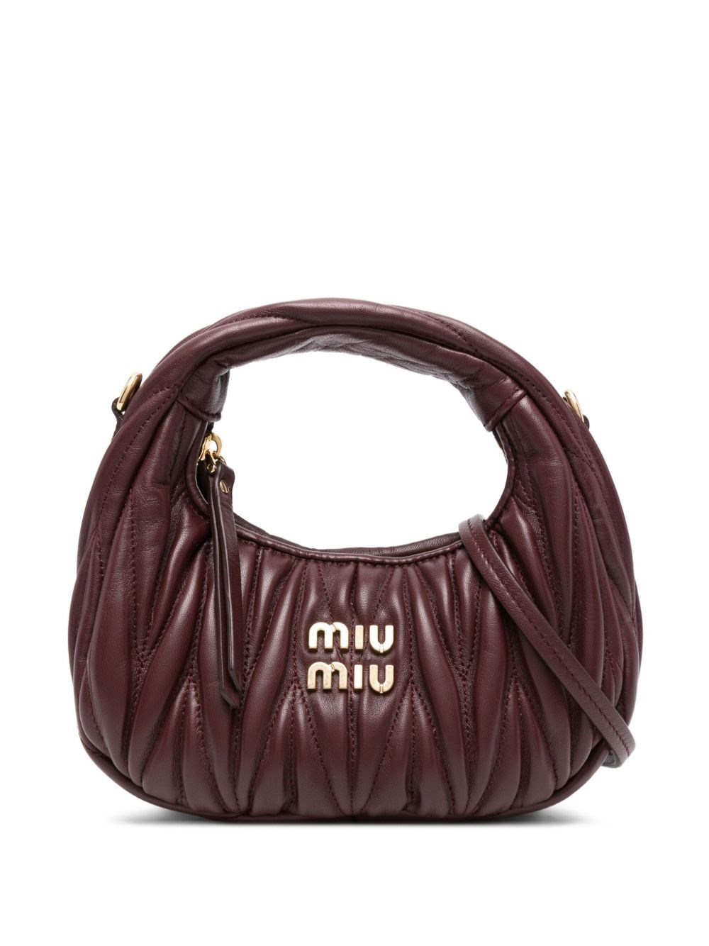 Wander Mini Leather Hobo Bag - Miu Miu - Modalova