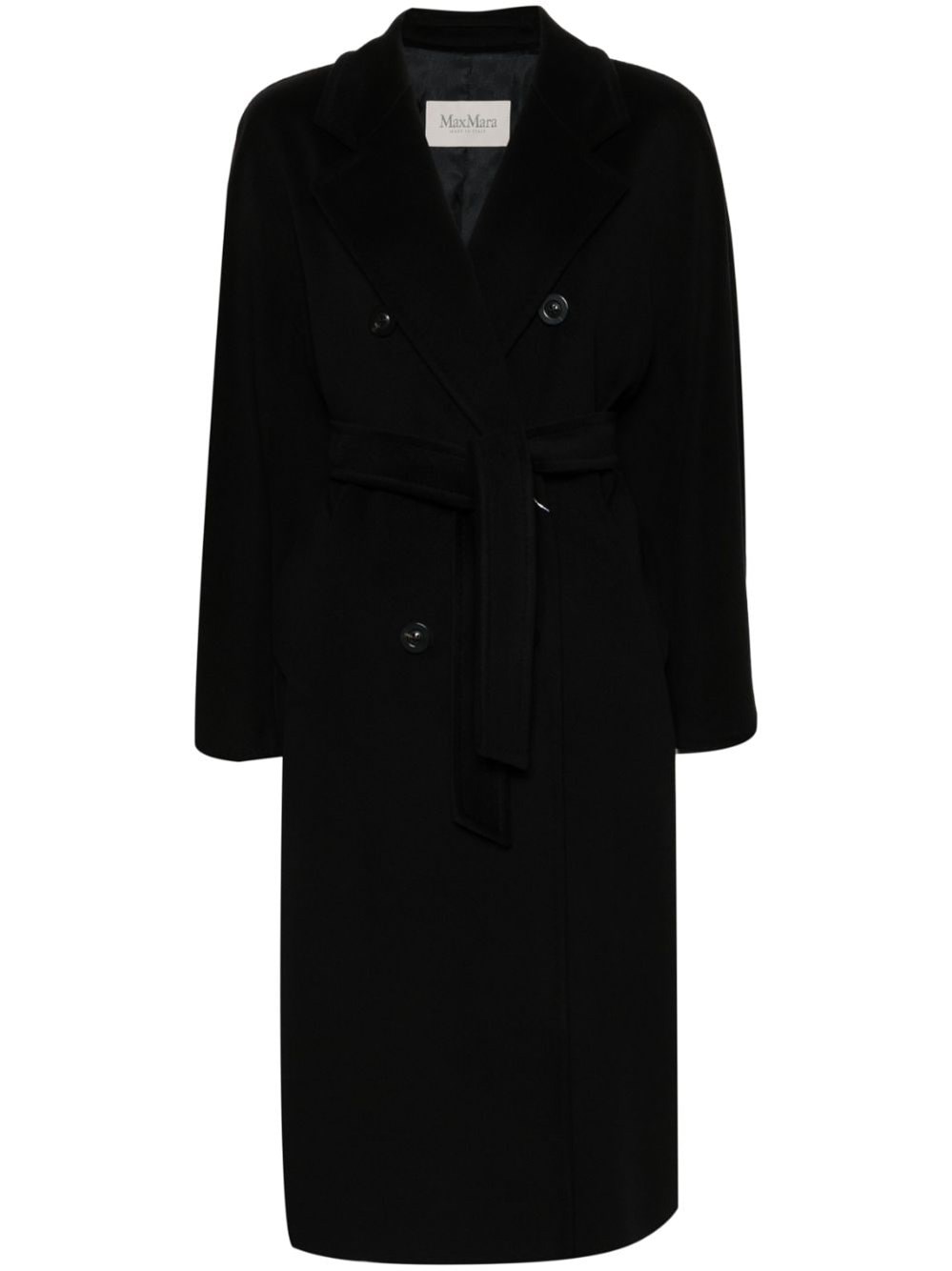 Max Mara Long Wool Coat In Black