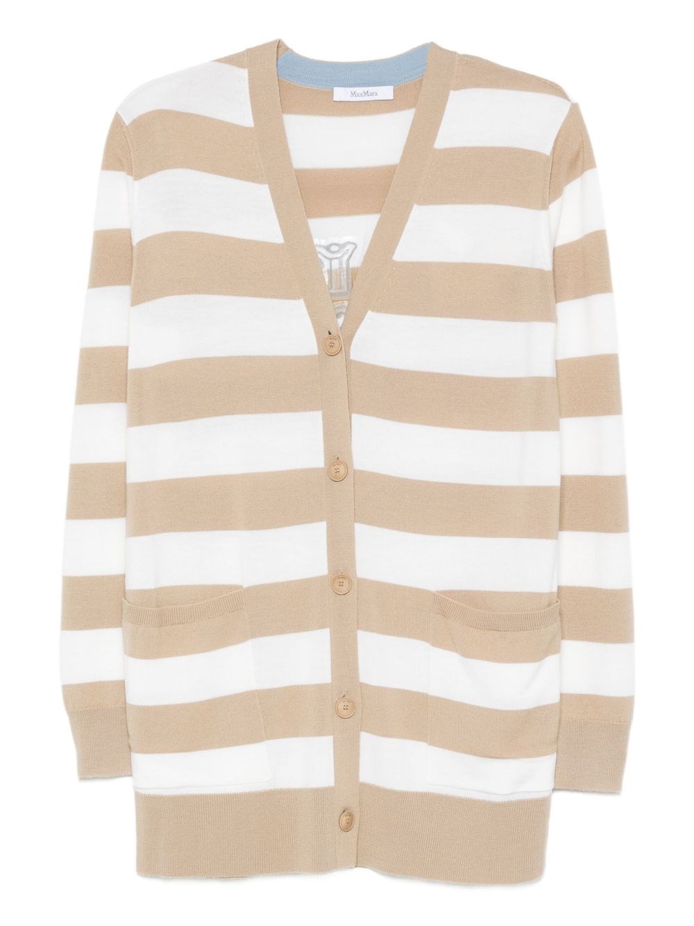 Max Mara Relaxed-fit Cardigan With Distinctive 1951 Lettering In Sand