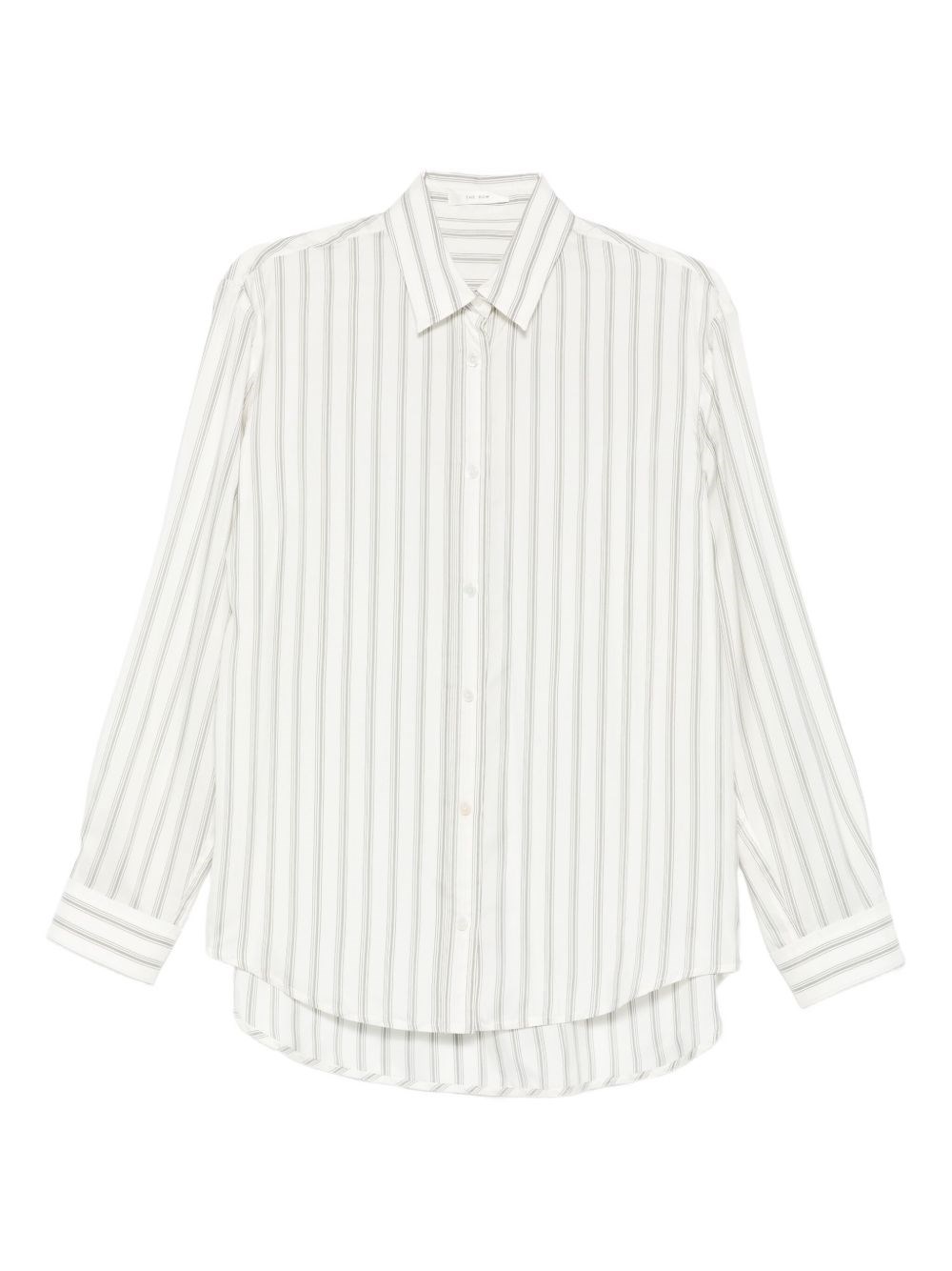 The Row Eirlys Striped Silk Shirt In White