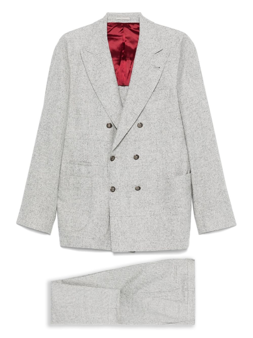 Wool And Silk Double-Breasted Suit - Brunello Cucinelli - Modalova