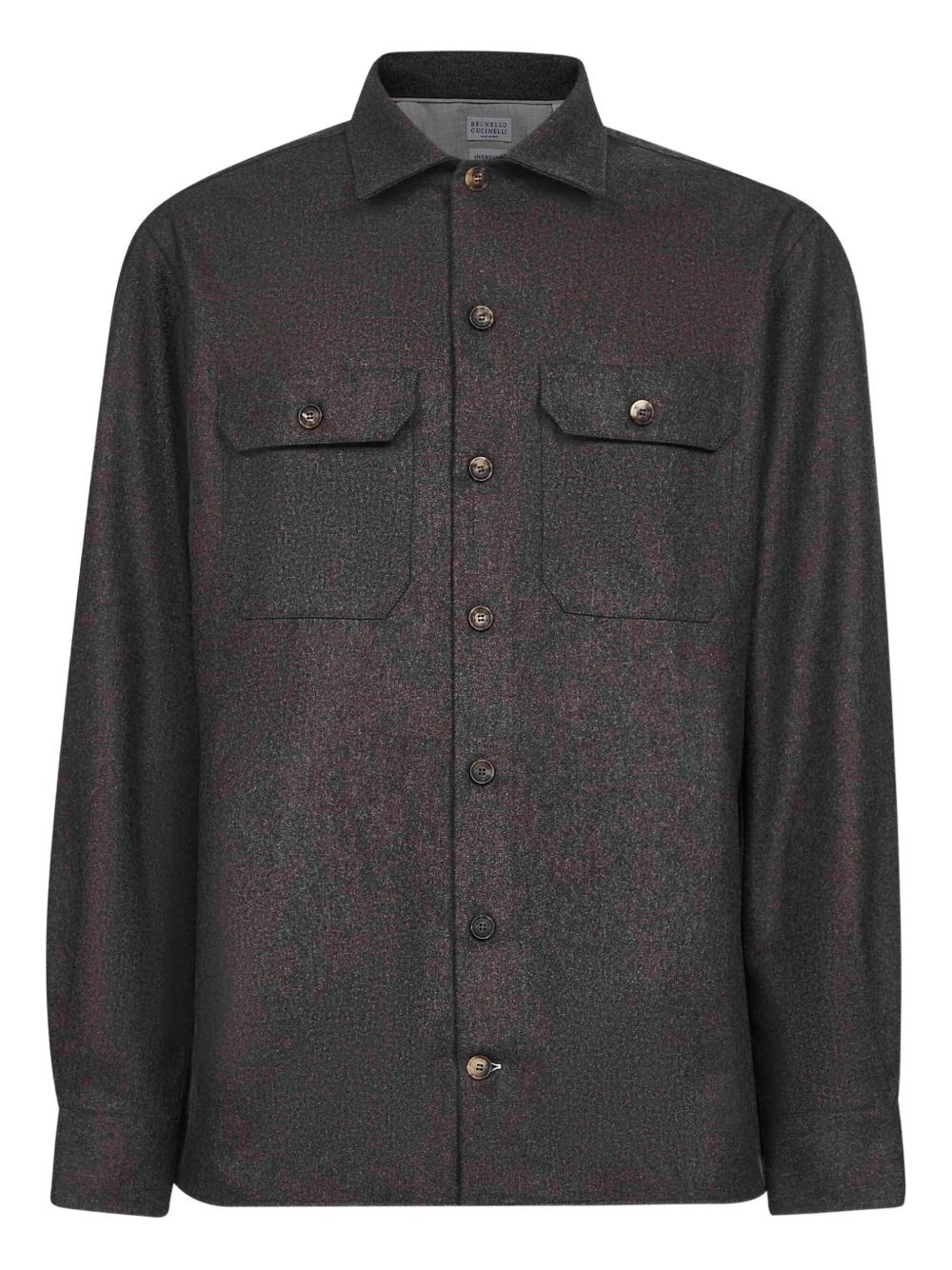 Brunello Cucinelli Patch-pocket Buttoned Shirt In Brown