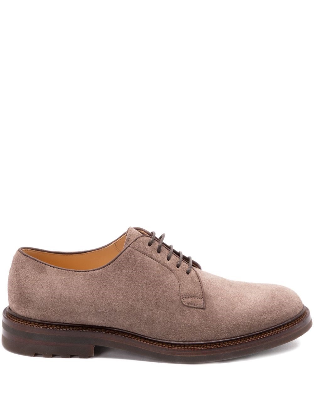 Brunello Cucinelli Men Suede Leather Lace-up Shoes In Multi