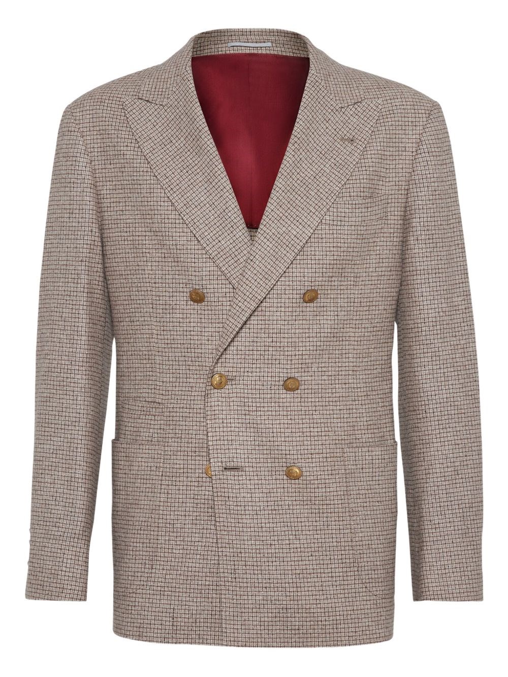 Wool And Silk Double-Breasted Jacket - Brunello Cucinelli - Modalova