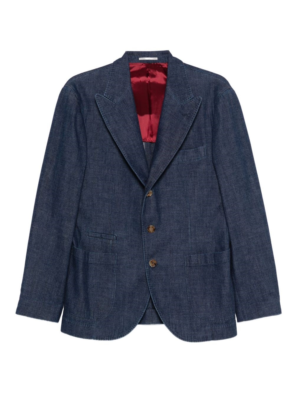 Denim Single-Breasted Jacket - Brunello Cucinelli - Modalova