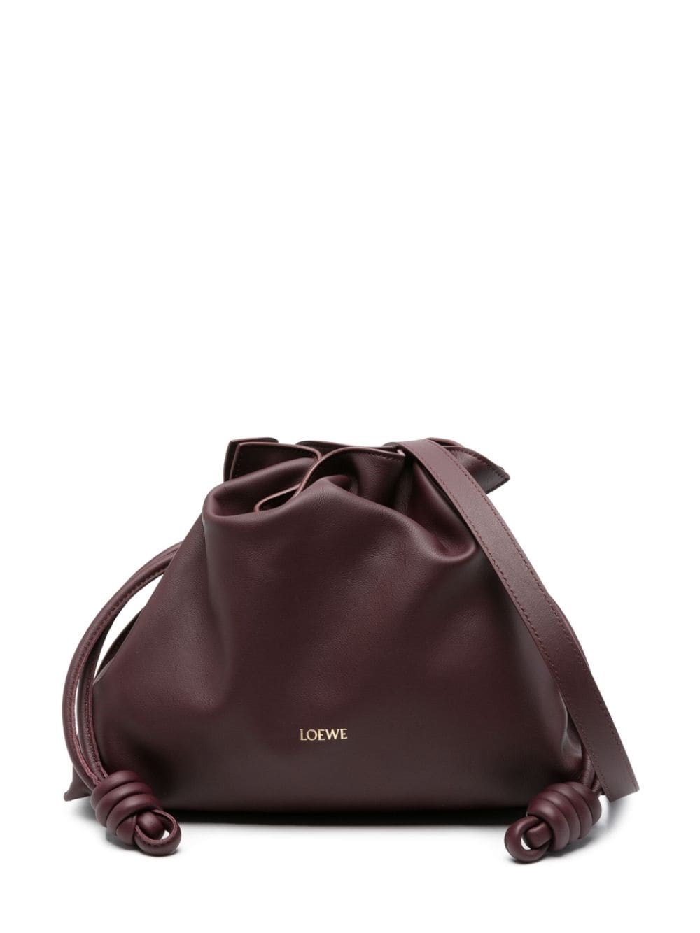 Loewe Flamenco Medium Leather Clutch In Red