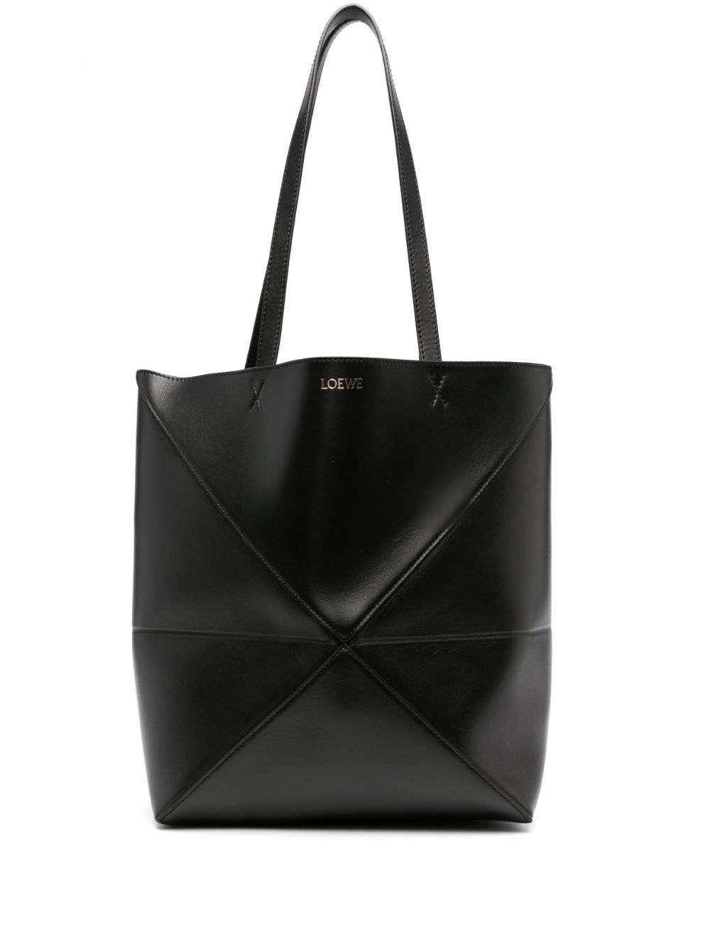Loewe Puzzle Fold Medium Tote Bag In Shiny Leather