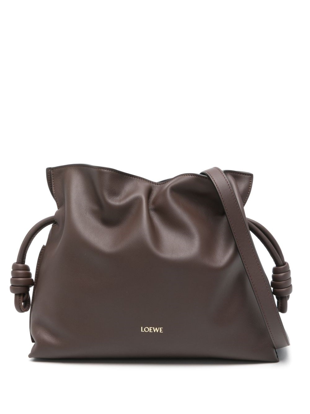 Loewe Soft Slouchy Leather Shoulder Bag With Drawstring Closure