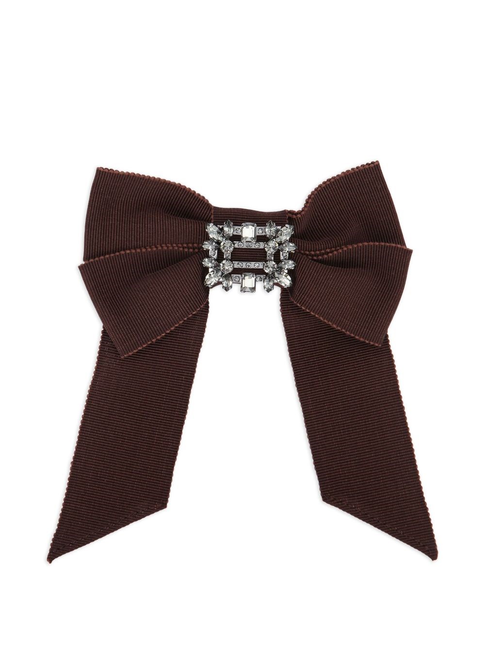 Roger Vivier Rv Broche Hair Clip In Brown