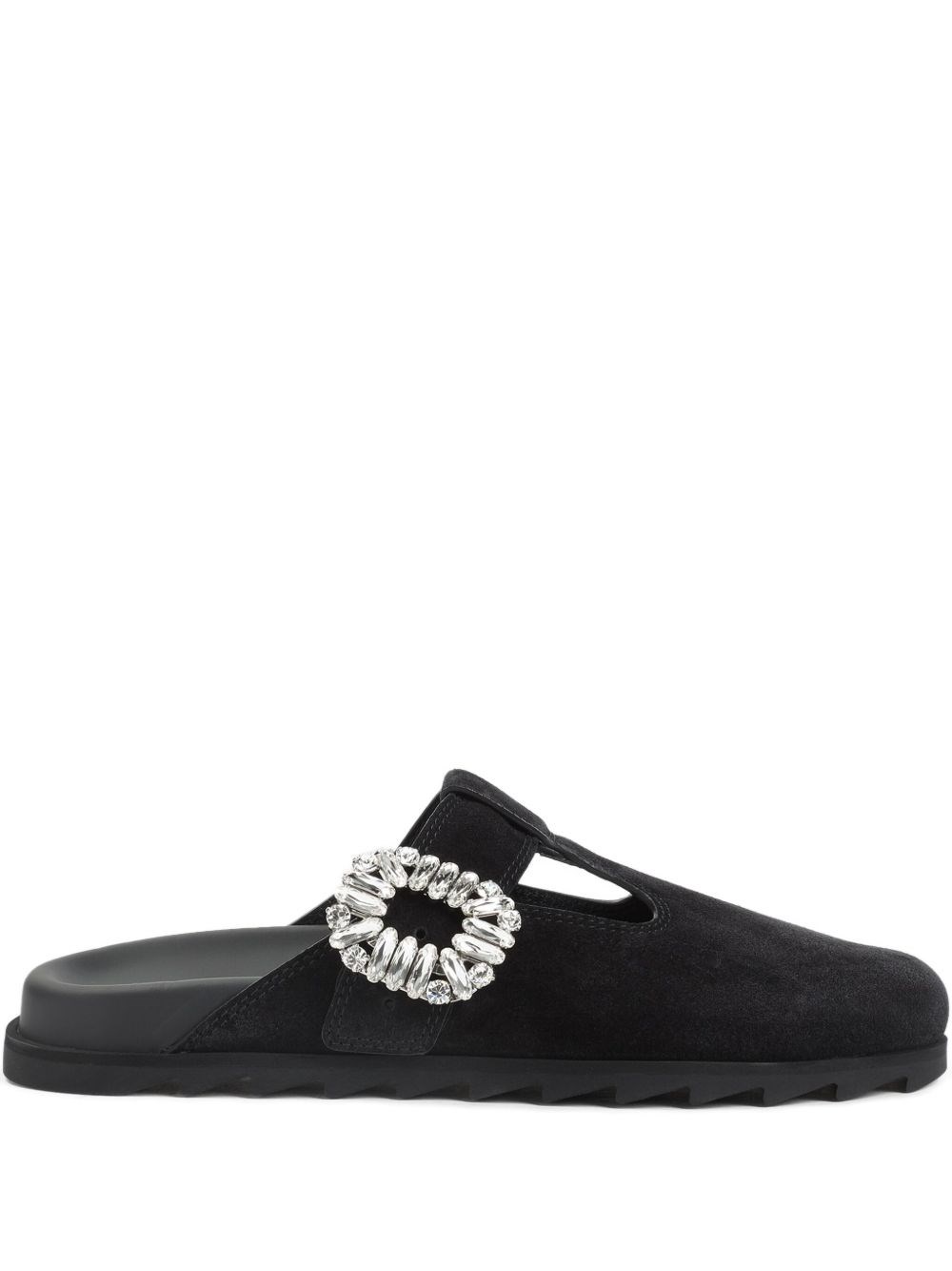 Roger Vivier Minimalist Black Flats With Rounded Toe And Low-profile Sole In Black