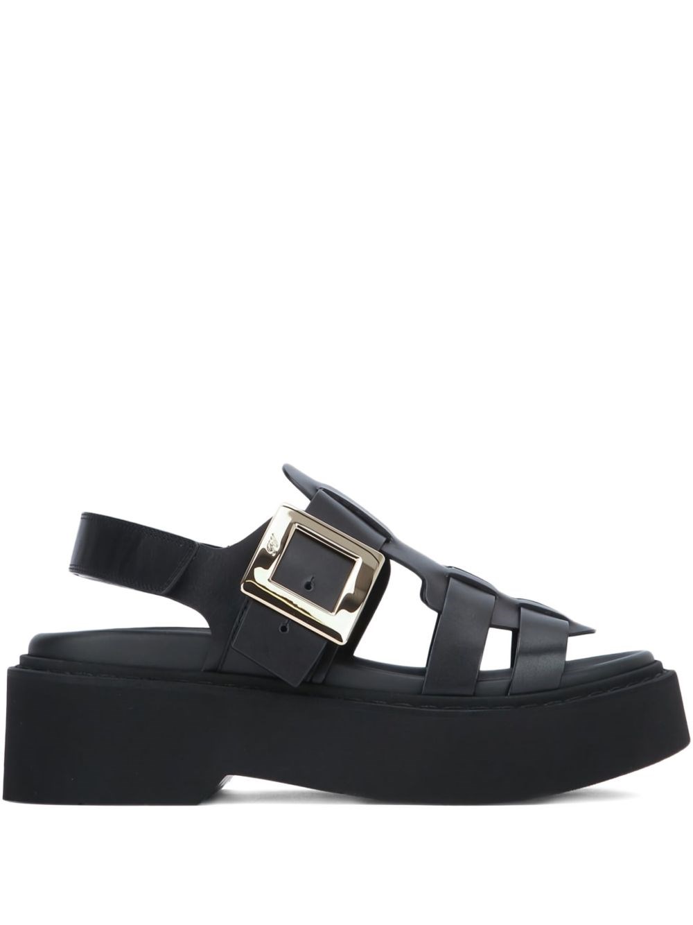 Roger Vivier High Strass Sandal Platform Chunky Sole In Black