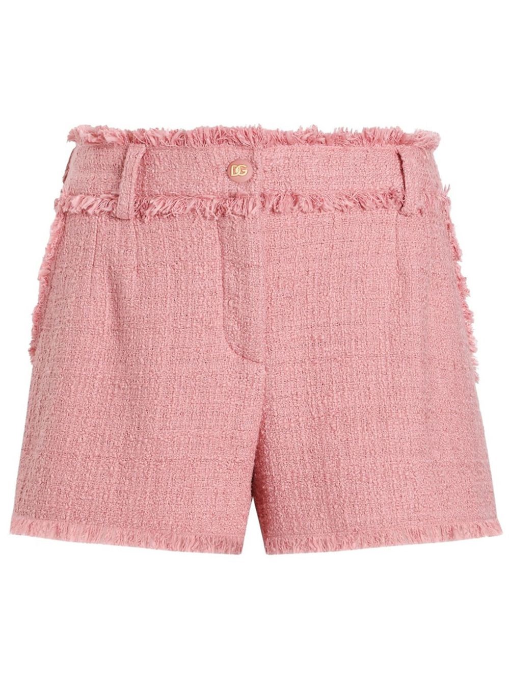 Dolce & Gabbana Cotton Shorts With Belt Loops And Frayed Hem