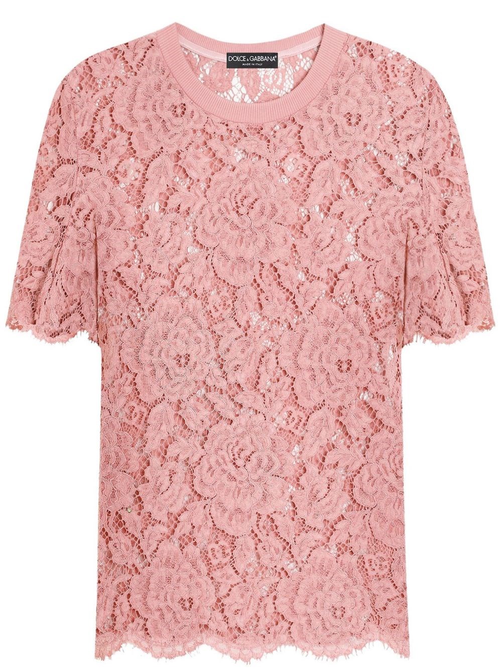 Dolce & Gabbana Dolce&gabbana Pink Lace T Shirt