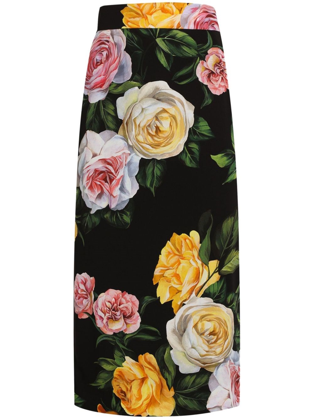 Dolce & Gabbana Multicolor Shirt With Oversize Pointed Collar And All-over Floral Motif In Silk Stretch Woman