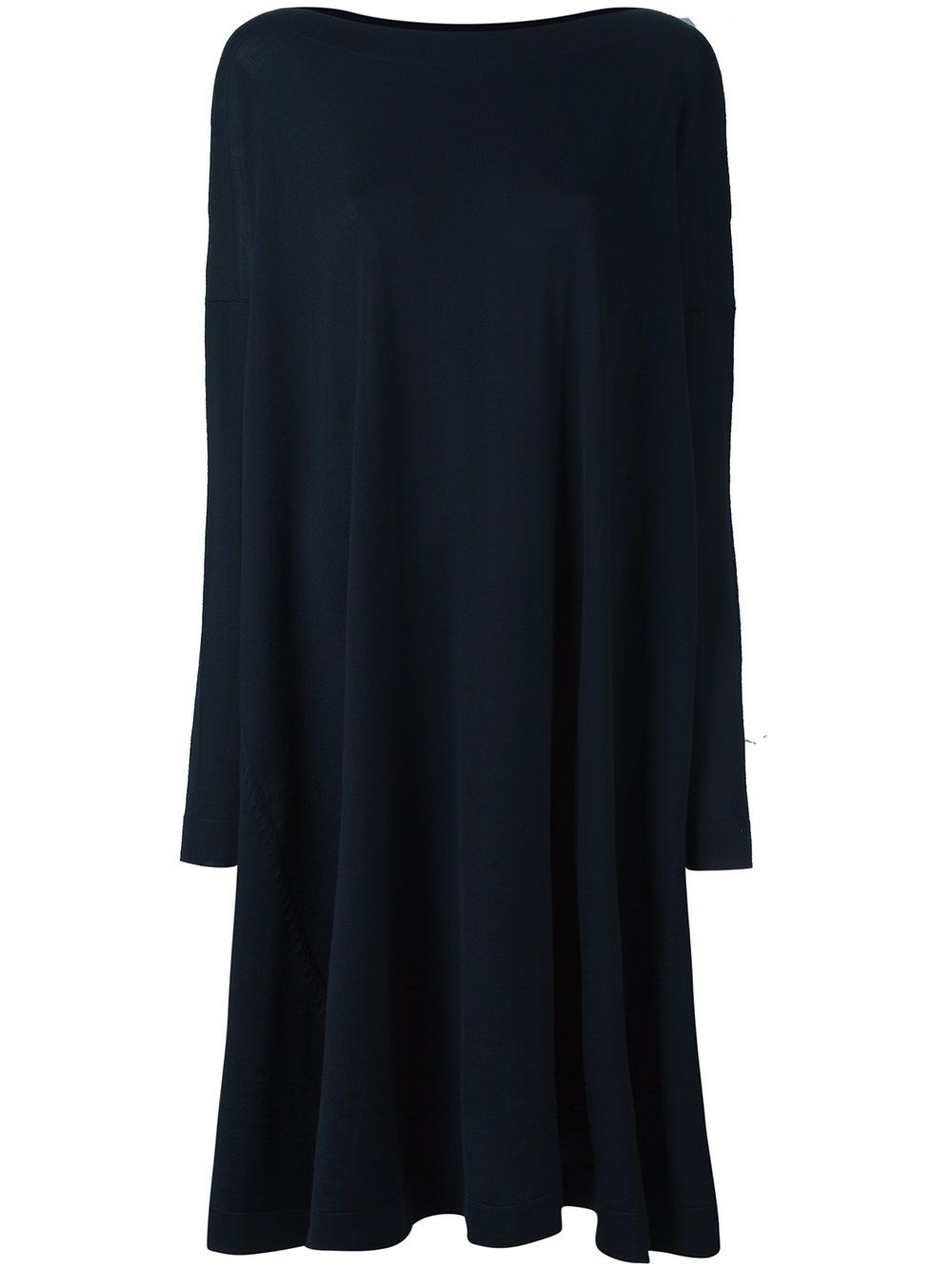 Daniela Gregis Midi Dress With Belted Waist And Long Sleeves In Blue