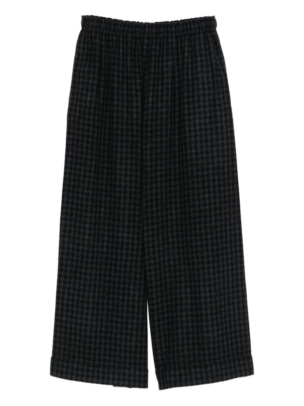 Daniela Gregis Gingham-check Wool Trousers In Gray
