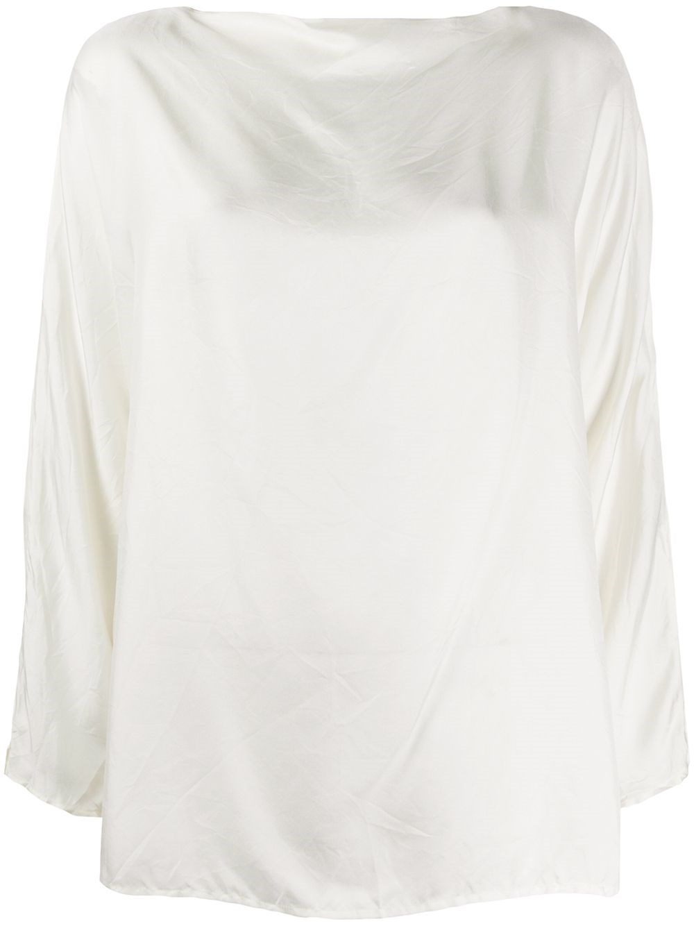 Daniela Gregis Lightweight Long Sleeve Blouse With Boat Neck In Gold