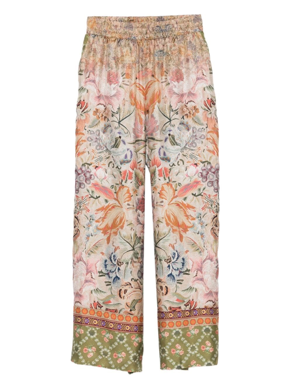Pierre-louis Mascia Pierre Louis Mascia Printed Silk Trousers In Pink
