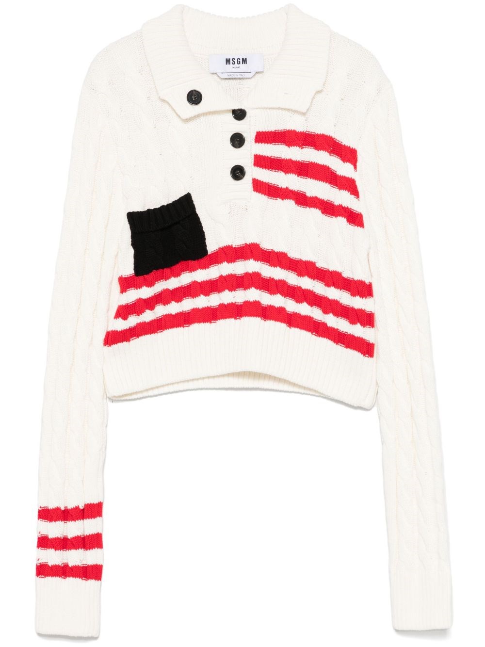 MSGM Cotton Crew Neck Sweater - MSGM - Modalova