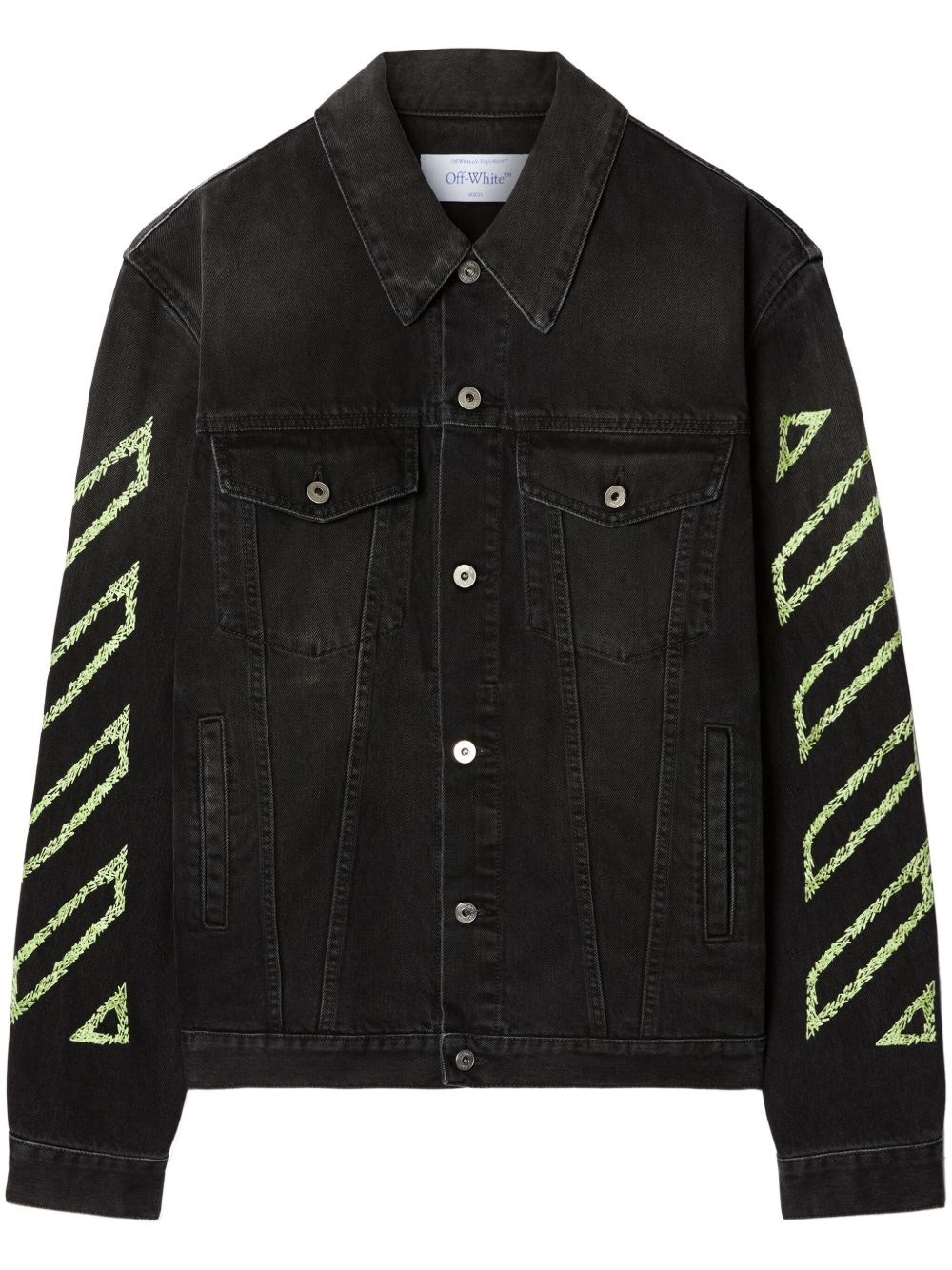 Diagonal Arrow Outl Denim Skate Jacket - Off White - Modalova