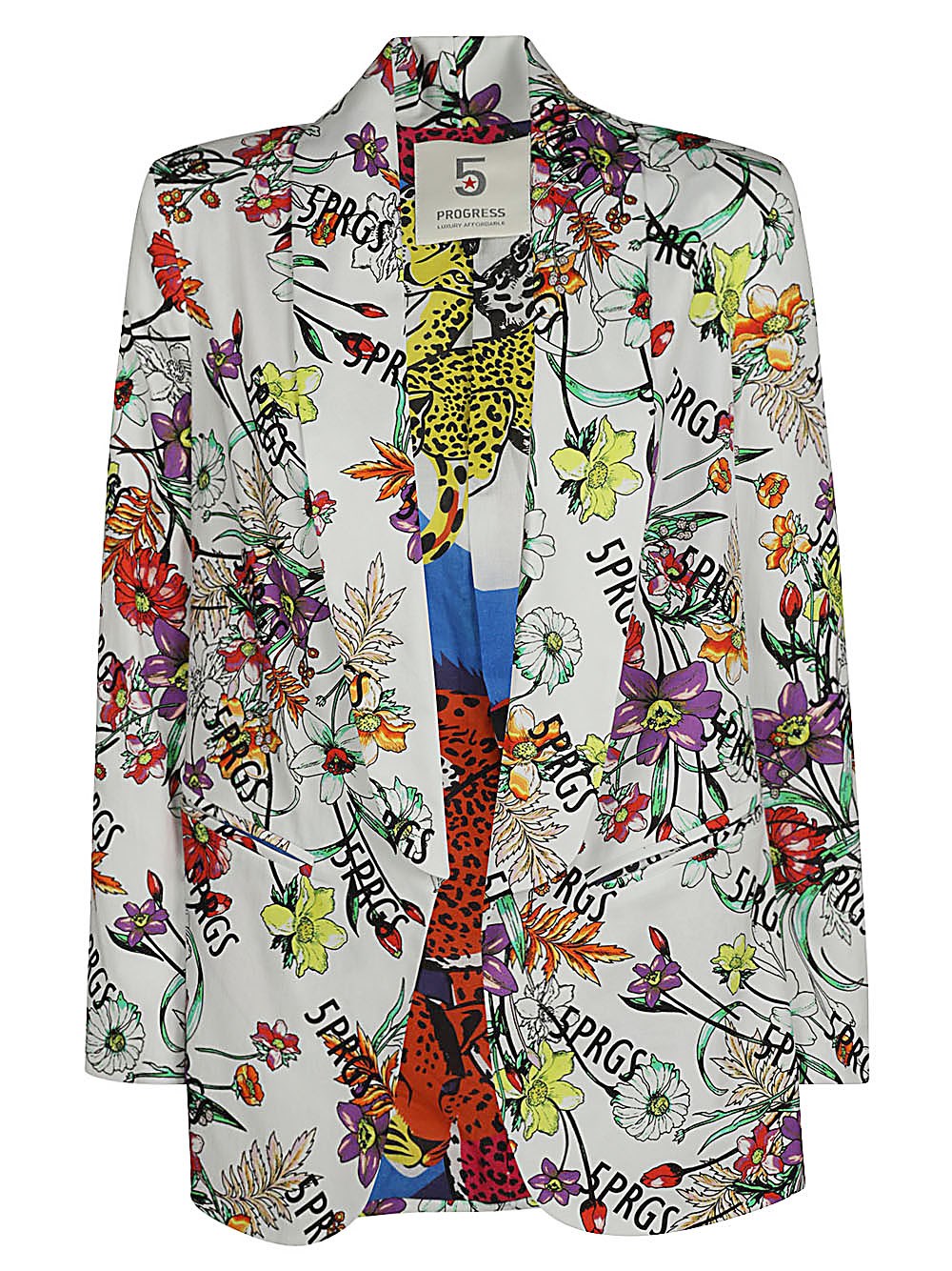 Printed Single-Breasted Jacket - 5 PROGRESS - Modalova