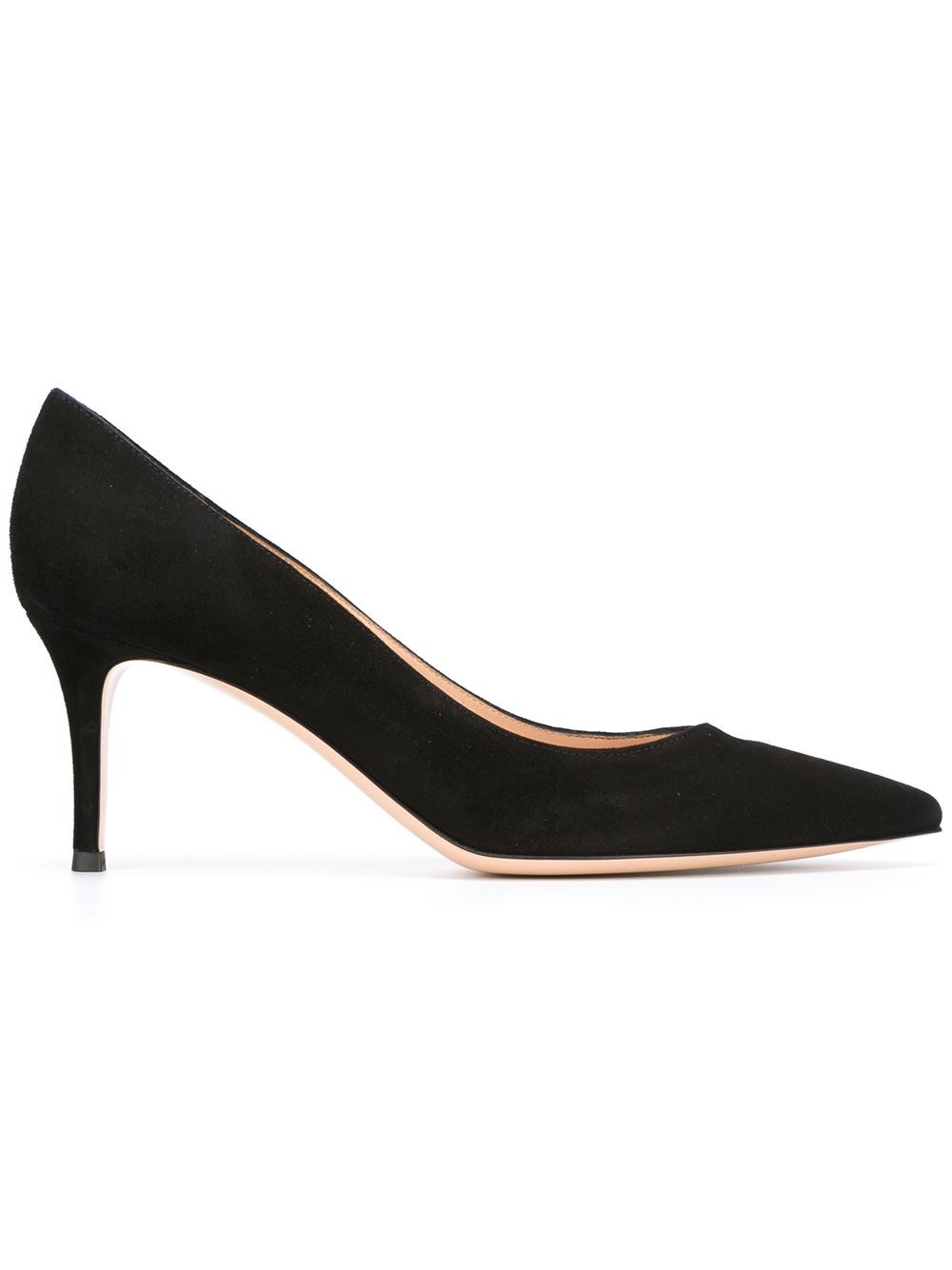 Gianvito Rossi Black Leather Suede Pumps In Black